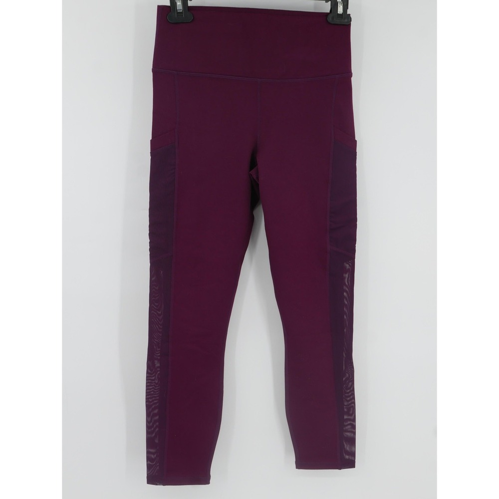 Fabletics Mila Pocket Capri Leggings Women's Small High Rise Purple Mesh Pockets